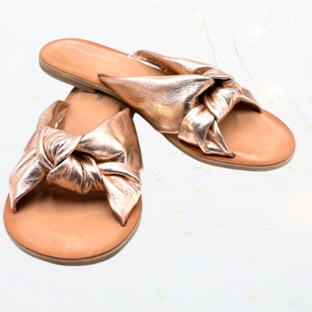 Jeffrey Campbell Zocalo Rose Gold Knot Sandals Size 6